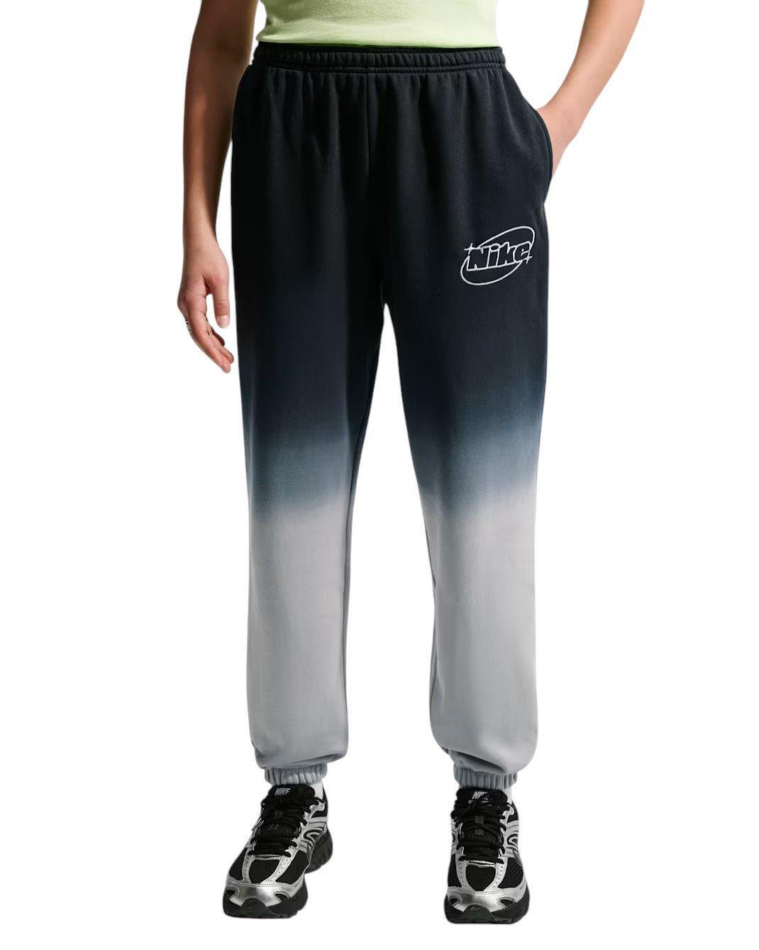 Nike Big Girls' Sportswear Studio Fleece Ombre Loose Pants - Black/Lt Smoke Grey - BLACK/LT SMOKE GREY